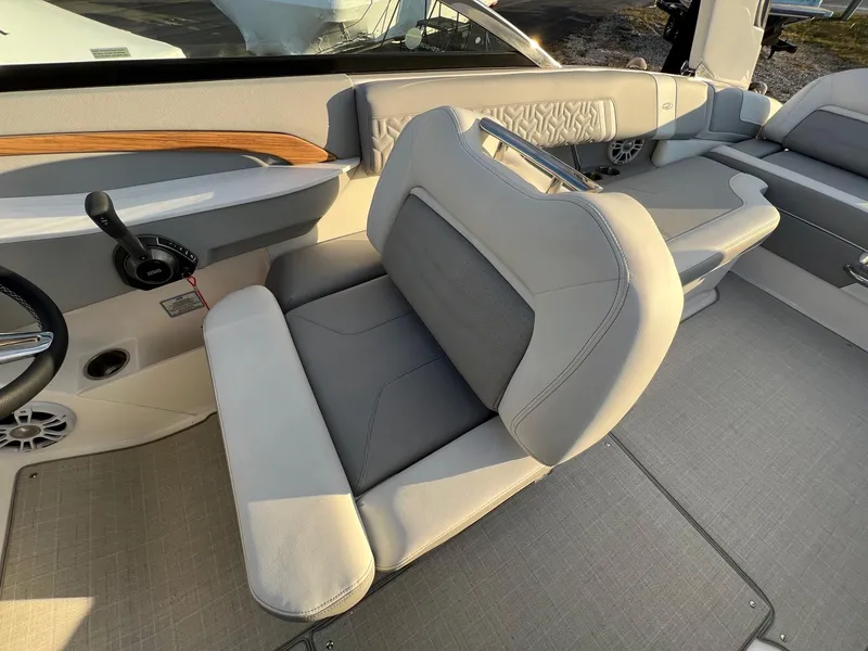 Slide: The Image of Luxurious interior of 2025 Regal LS9 boat with plush seating and modern design. - 5