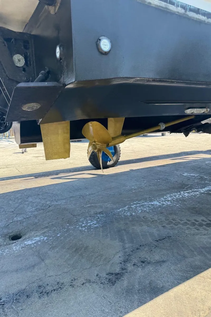 Slide: The Image of 2019 Galeon 500 Fly yacht propeller and hull detail. - 33