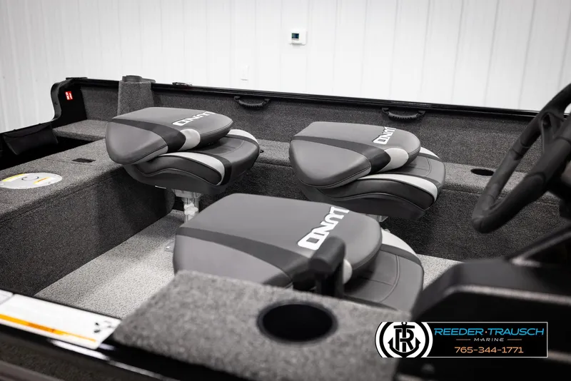 Slide: The Image of 2025 Lund 1650 Rebel XL SS boat interior with comfortable seating. - 12