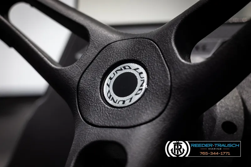 Slide: The Image of Close-up of 2025 Lund 1650 Rebel XL SS steering wheel with logo. - 19