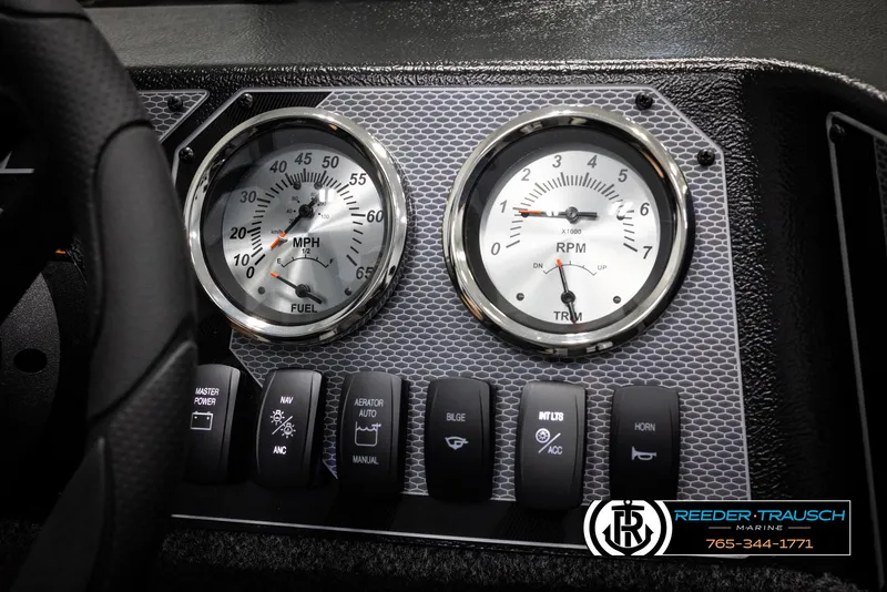 Slide: The Image of Dashboard of 2025 Lund 1650 Rebel XL SS with speedometer and RPM gauges. - 20