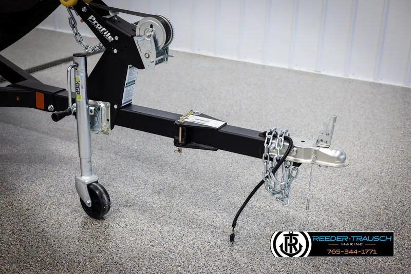 Slide: The Image of Trailer hitch of 2025 Lund 1650 Rebel XL SS boat, displayed indoors. - 37