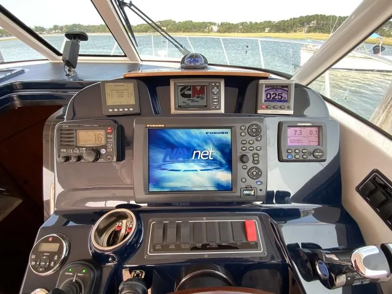 Slide: The Image of Tiara Yachts 36 cockpit with advanced navigation and control systems, 2013 model. - 14