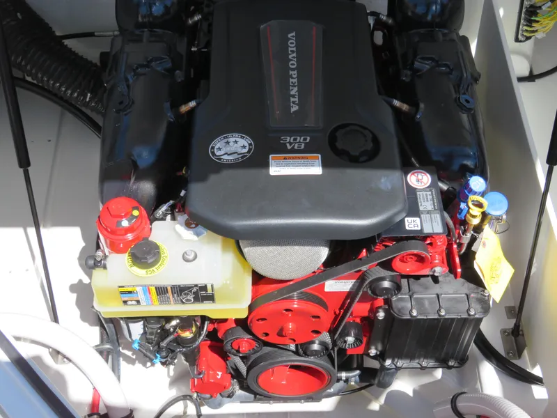 Slide: The Image of 2024 Cobalt R4 engine compartment featuring a Volvo Penta 300 V8 engine. - 6