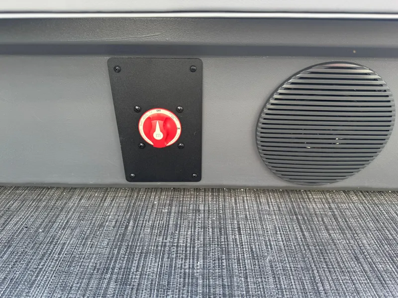 Slide: The Image of 2025 Bennington 22 SSRSR boat interior with speaker and control panel. - 20