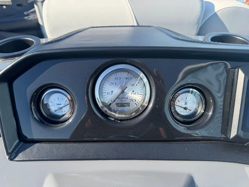 Slide: The Image of Dashboard of 2025 Bennington 22 SSRSR boat with gauges and controls. - 6