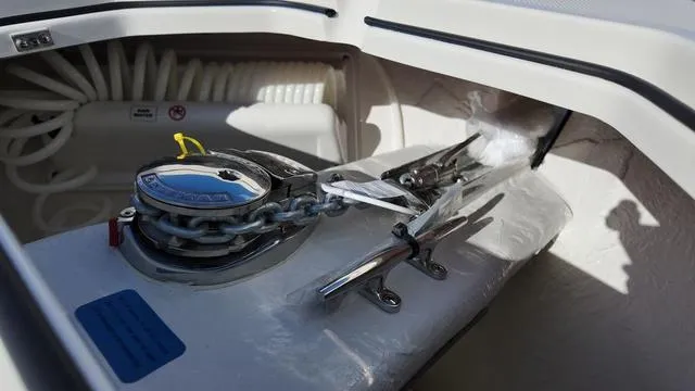 Slide: The Image of Anchor chain compartment on 2025 Cobia 265 CC boat. - 39