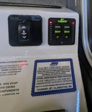Slide: The Image of Control panel of 2025 Thunder Jet Pilot 26' with yacht certification. - 47