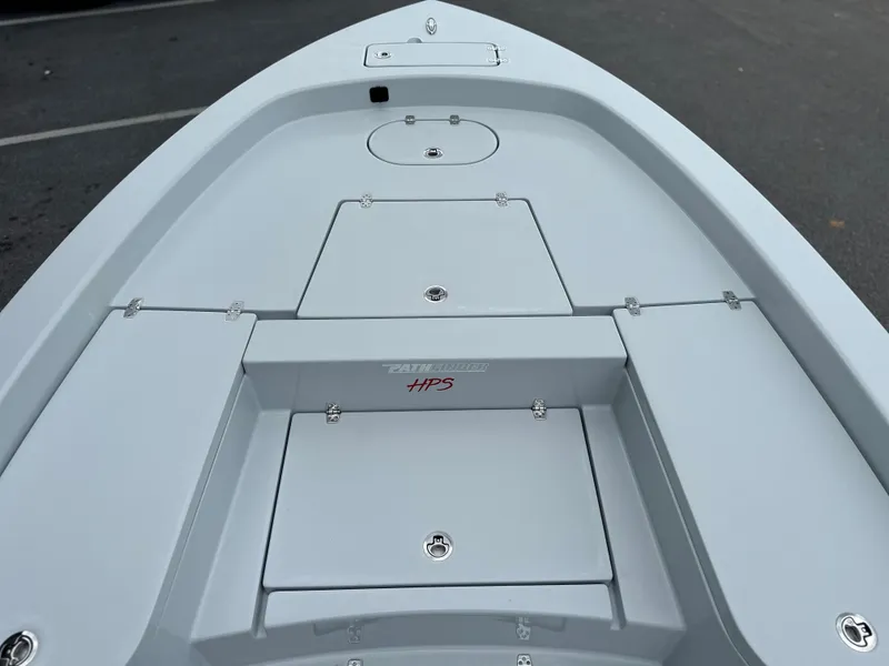 Slide: The Image of 2025 Pathfinder 2600 HPS boat deck with storage compartments. - 5