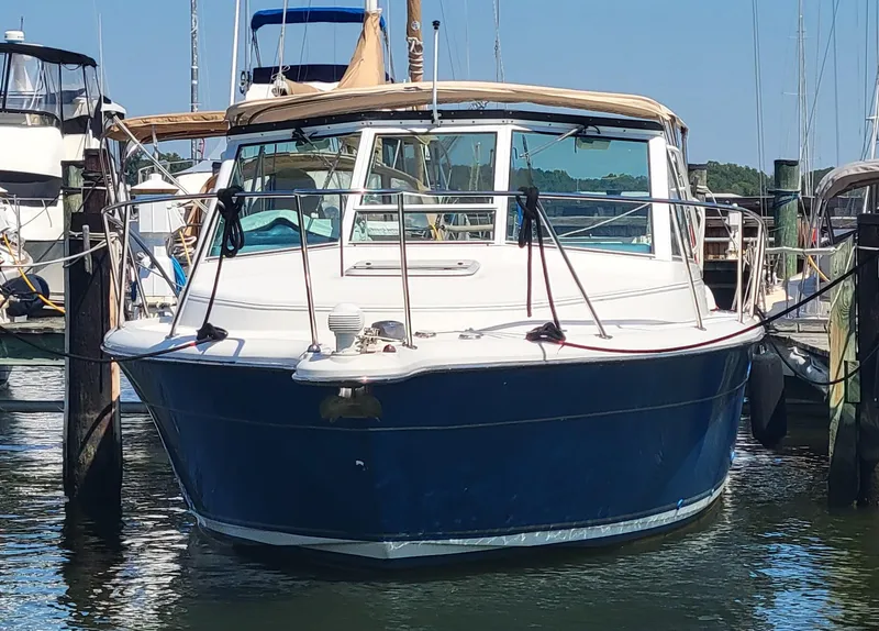 Slide: The Image of 2006 Tiara Yachts 2900 Coronet docked in marina, front view. - 5