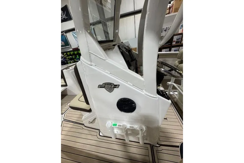 Slide: The Image of 2025 Yamaha Boats 252 FSH Sport interior with sleek design and modern features. - 15