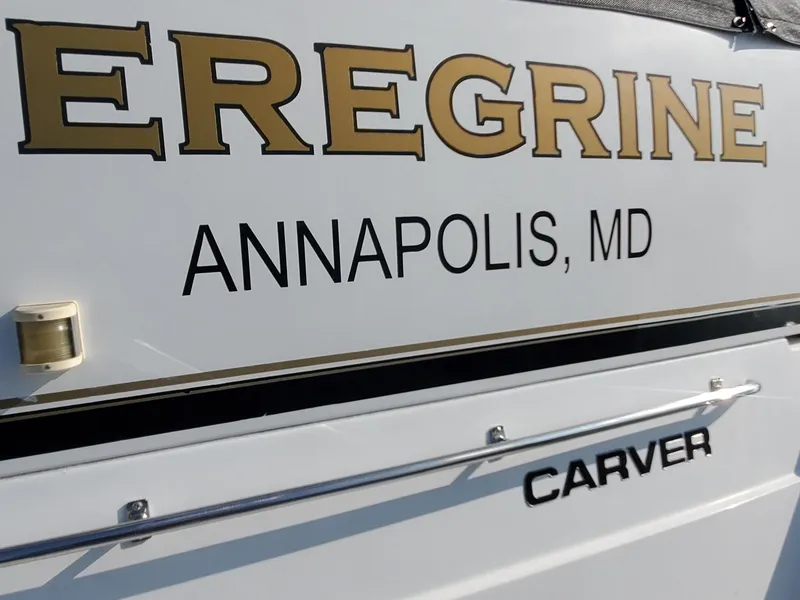 Slide: The Image of Carver 356 Aft Cabin Motor Yacht, 2000, docked in Annapolis, MD. - 12