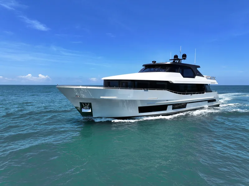 The Image of Luxury Ocean Alexander 28 Legend yacht cruising on open sea, 2025 model. - 0
