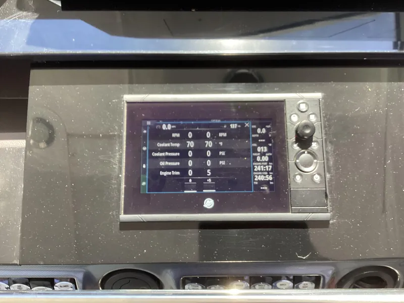 Slide: The Image of Dashboard of 2020 Formula 380 Super Sport Crossover with digital display and controls. - 7