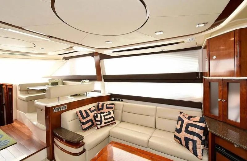 Slide: The Image of Luxurious interior of 2012 Meridian 441 Sedan yacht with modern seating and elegant design. - 22