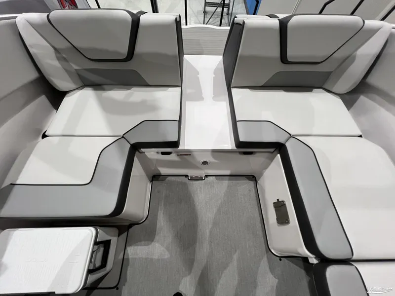 Slide: The Image of 2025 Yamaha Boats AR220 interior seating with modern design and comfortable upholstery. - 7