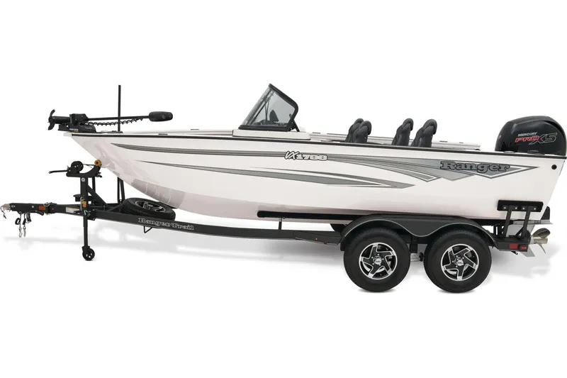 Slide: The Image of 2024 Ranger VX1788 WT boat, rear view, parked outdoors on a sunny day. - 3
