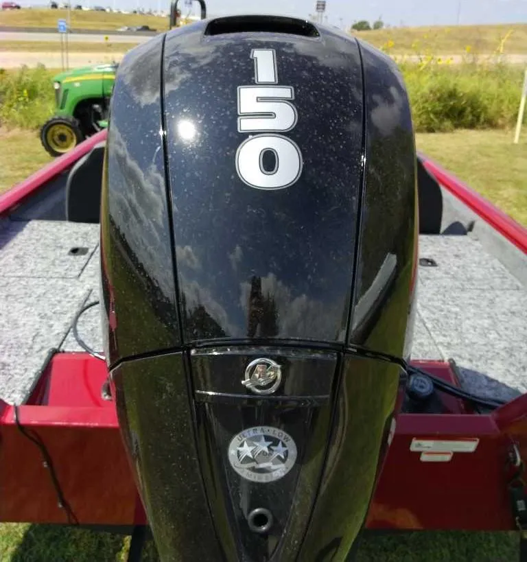 Slide: The Image of 2025 Tracker Pro Team 195 Tournament Edition boat with 150 HP engine. - 3