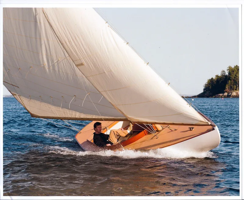 The Image of Sailing Herreshoff Full-Keel Buzzards Bay 15, 2008 model, on open water. - 0