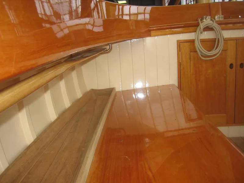 Slide: The Image of Polished wooden interior of 2008 Herreshoff Full-Keel Buzzards Bay 15 sailboat. - 19