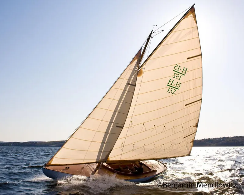 Slide: The Image of Sailing Herreshoff Full-Keel Buzzards Bay 15, 2008 model, on open water. - 3