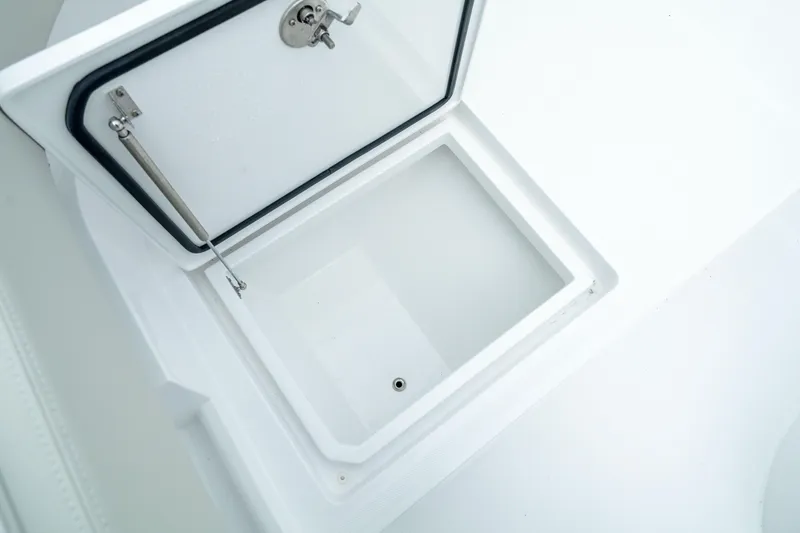 Slide: The Image of Open storage compartment on 2025 Front Runner 37 Catamaran. - 36