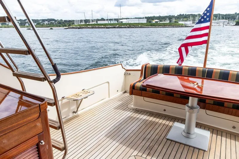 Slide: The Image of 2007 Vicem 54 Classic Flybridge helm with captain's chair and navigation equipment. - 13