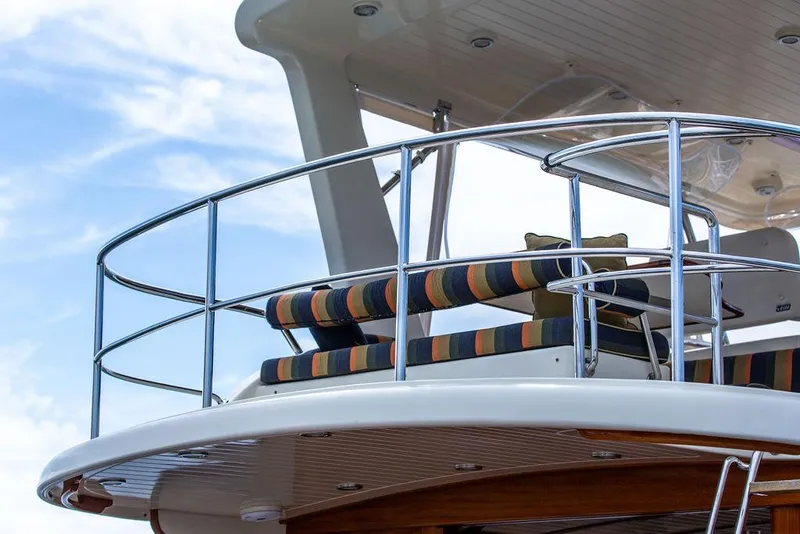 Slide: The Image of 2007 Vicem 54 Classic Flybridge yacht with wooden interior and ocean view. - 24