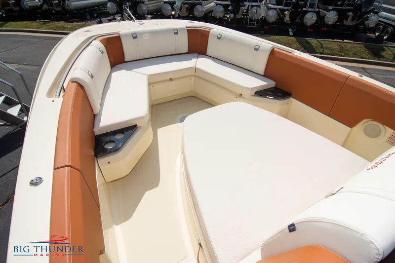 Slide: The Image of 2024 Capoforte FX270 boat interior with spacious seating and modern design. - 40