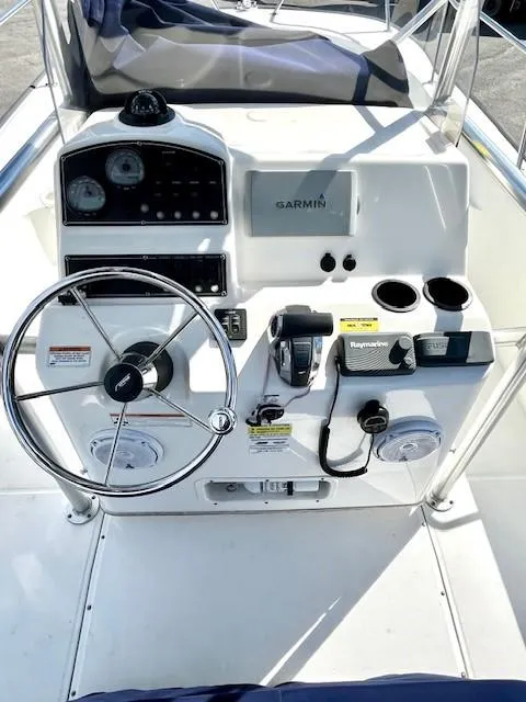 Slide: The Image of 2017 Boston Whaler 210 Montauk boat console with Garmin navigation system. - 15
