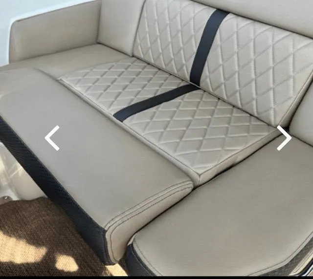 Slide: The Image of 2017 Sea Ray Sundancer 260 boat seat with quilted upholstery. - 6