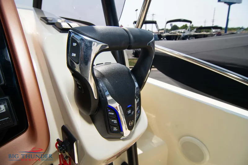 Slide: The Image of 2024 Capoforte CX270 boat throttle control, featuring ergonomic design and modern controls. - 28