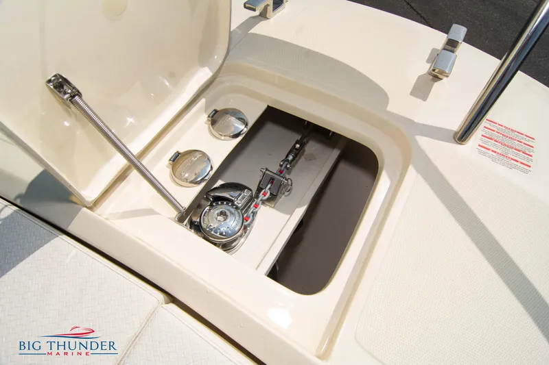 Slide: The Image of 2024 Capoforte CX270 boat anchor compartment with chain and winch system. - 37