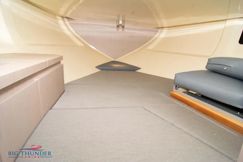 Slide: The Image of 2024 Capoforte CX270 interior cabin with seating and storage, featuring modern design elements. - 42