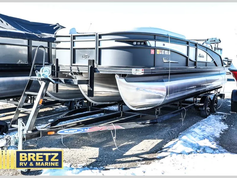 Slide: The Image of 2023 CORSA 23UC pontoon boat on trailer at Bretz RV & Marine dealership. - 4