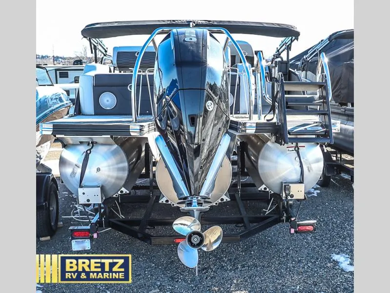 Slide: The Image of 2023 CORSA 23UC pontoon boat with outboard motor at Bretz RV & Marine. - 6