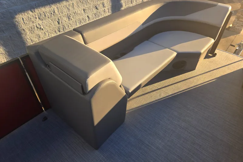 Slide: The Image of Luxurious seating on 2025 Lowe LS210WT boat, featuring modern design and comfortable upholstery. - 4