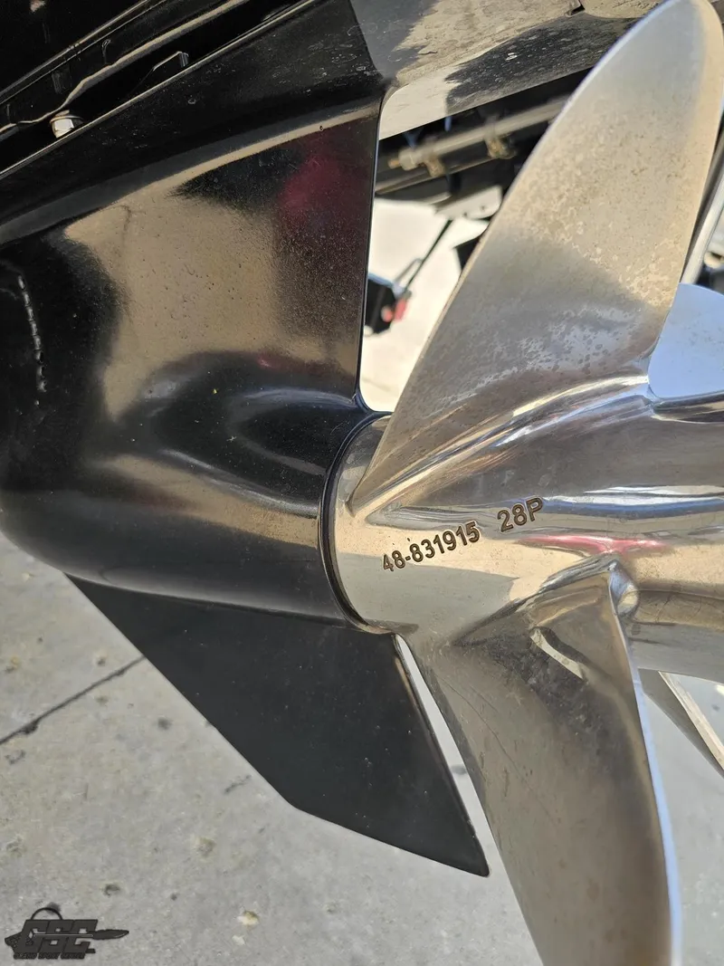 Slide: The Image of Close-up of a 2004 Baja 30 Outlaw boat propeller with engraved serial number. - 36