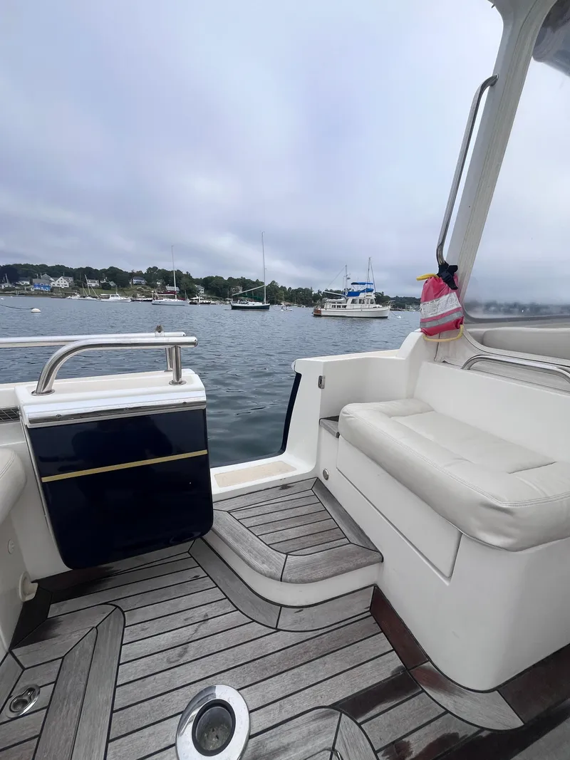 Slide: The Image of 2014 MJM 36z Downeast boat interior with scenic harbor view. - 27