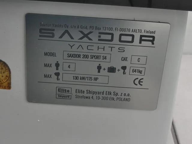 Slide: The Image of Saxdor SX 200 yacht label, 2022 model, capacity 4, max 175 HP, made in Poland. - 29