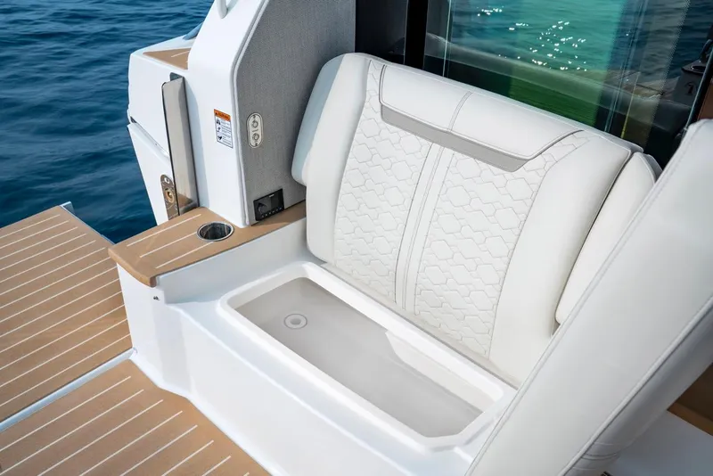 Slide: The Image of 2025 Tiara Yachts 48 LE luxury seating detail on deck. - 18