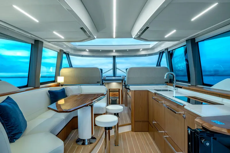 Slide: The Image of Luxurious interior of 2025 Tiara Yachts EX 60 with modern design and elegant furnishings. - 42