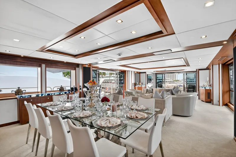 Slide: The Image of Luxurious interior of 2010 Sunseeker 40 Metre Yacht with elegant dining and seating areas. - 12