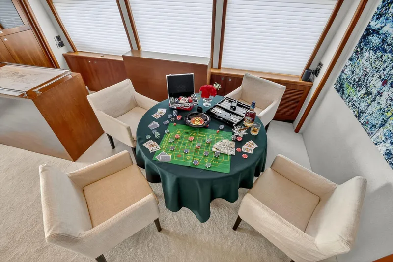 Slide: The Image of Luxurious yacht interior with poker table setup, Sunseeker 40 Metre Yacht, 2010 model. - 31