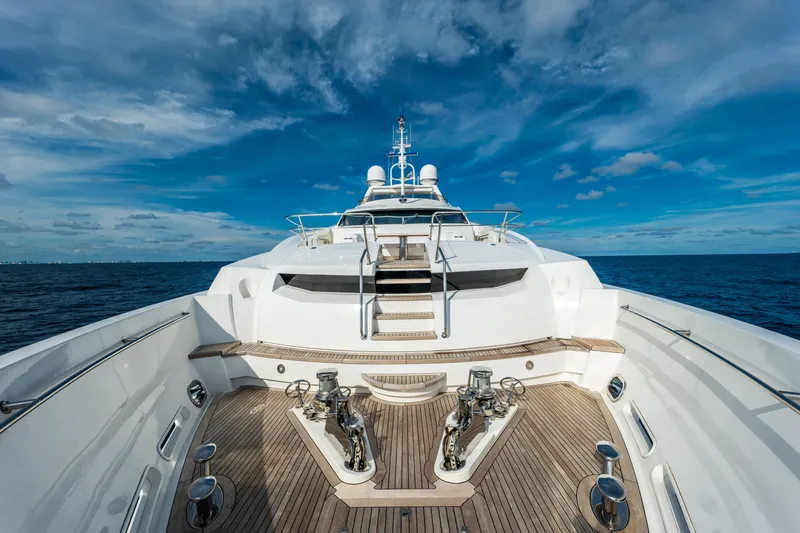 Slide: The Image of Luxurious 2010 Sunseeker 40 Metre Yacht on open sea under blue sky. - 45