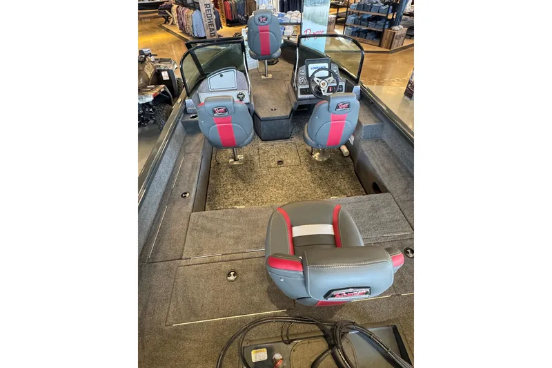 Slide: The Image of 2024 Ranger VS1882SC Angler boat interior with seating and dashboard view. - 70