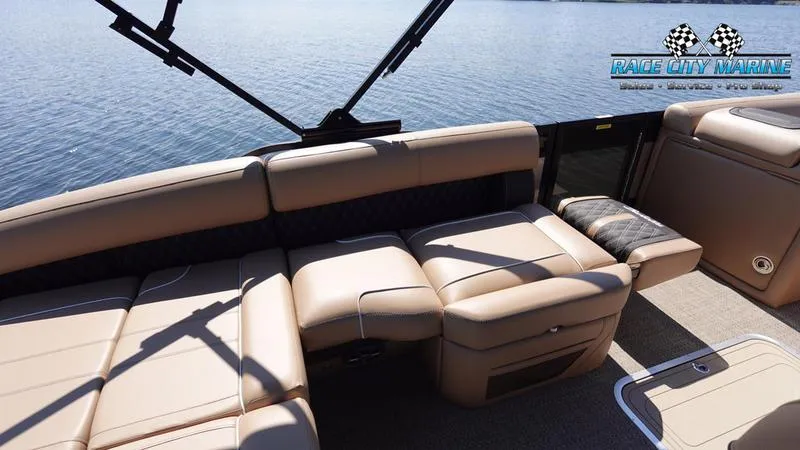 Slide: The Image of Luxurious seating on 2025 Barletta L23U pontoon boat by Race City Marine. - 20