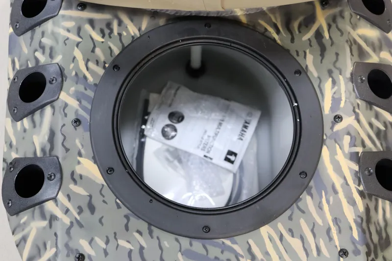 Slide: The Image of War Eagle 2170 Blackhawk 2025 hatch with camo design and storage compartment. - 24