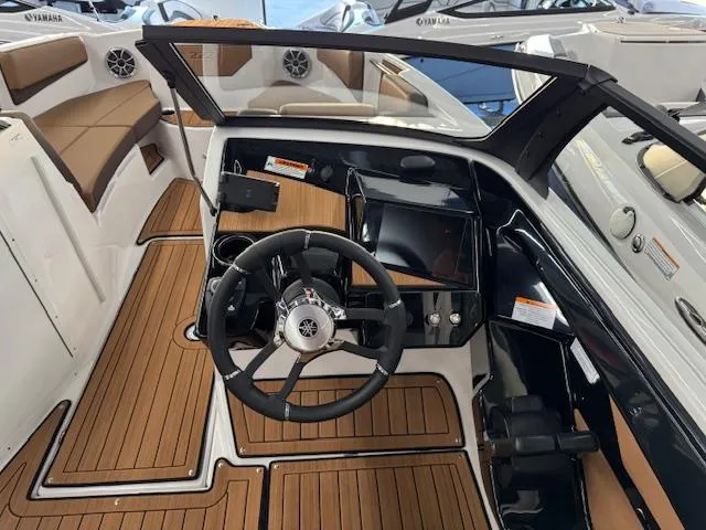 Slide: The Image of 2025 Yamaha Boats 222S cockpit with sleek design and modern controls. - 7