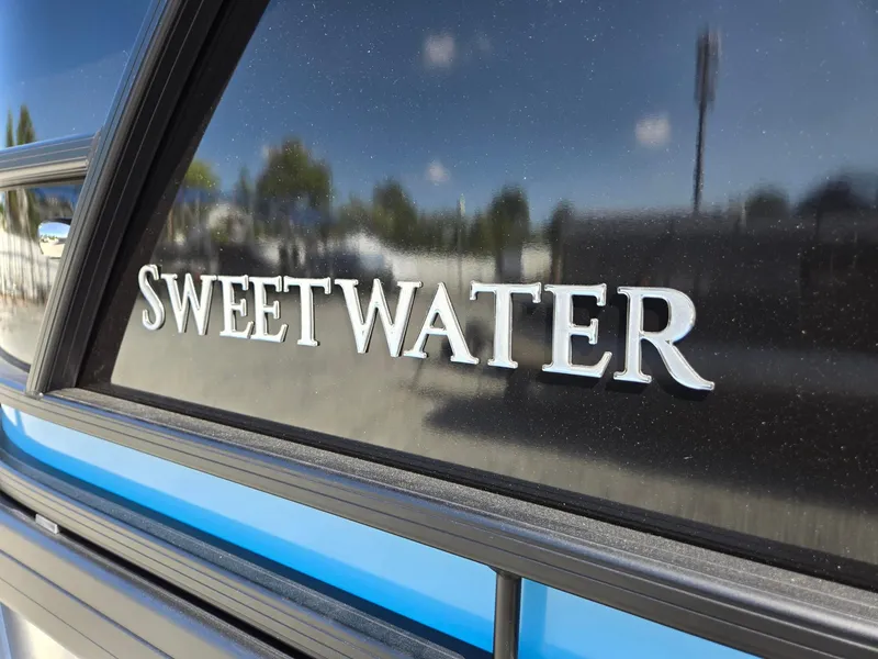 Slide: The Image of Close-up of 2025 Godfrey Sweetwater 2486 SB boat logo. - 37